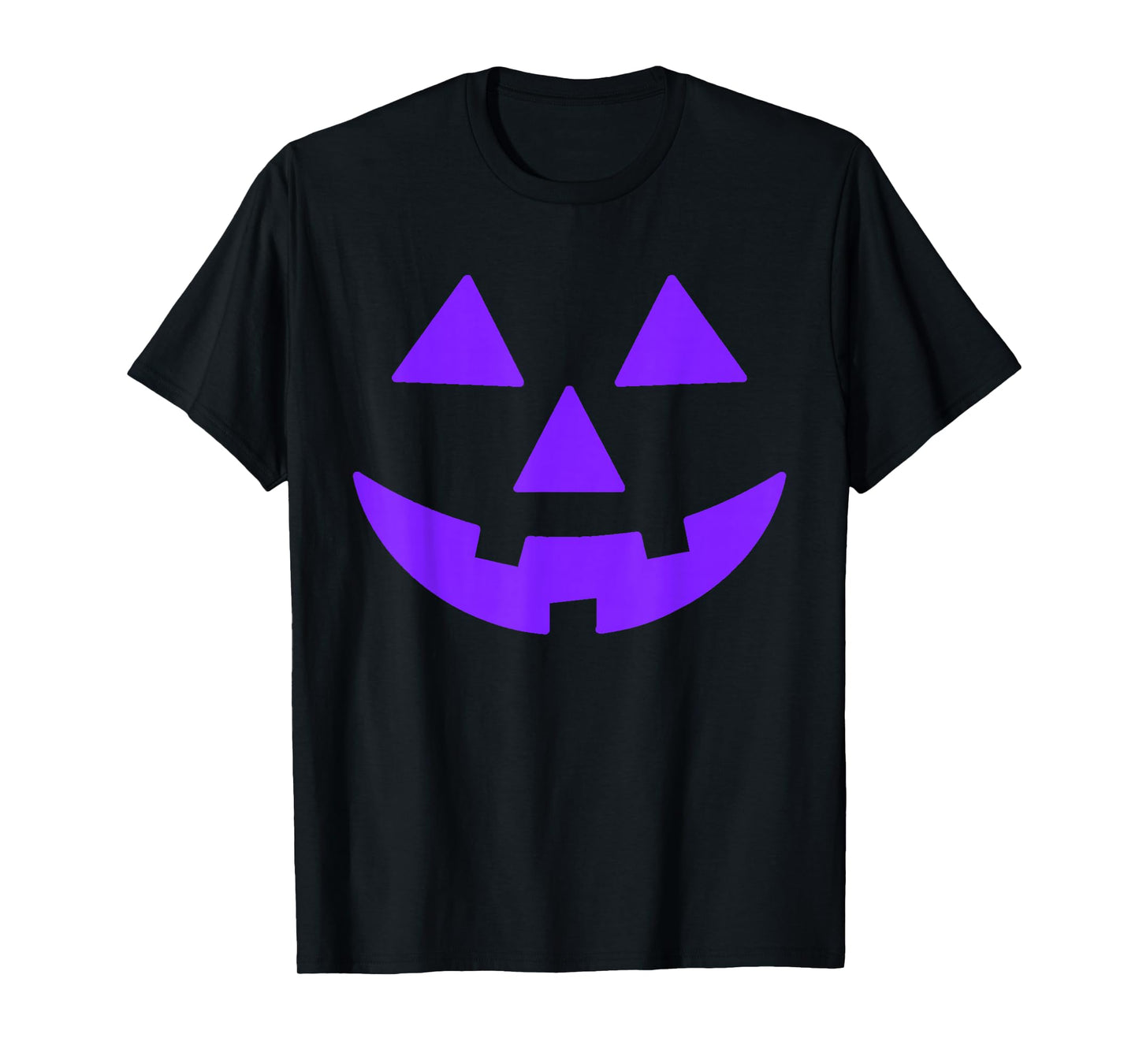 Jack O Lantern Scary Carved Pumpkin Face Halloween Purple T-Shirt