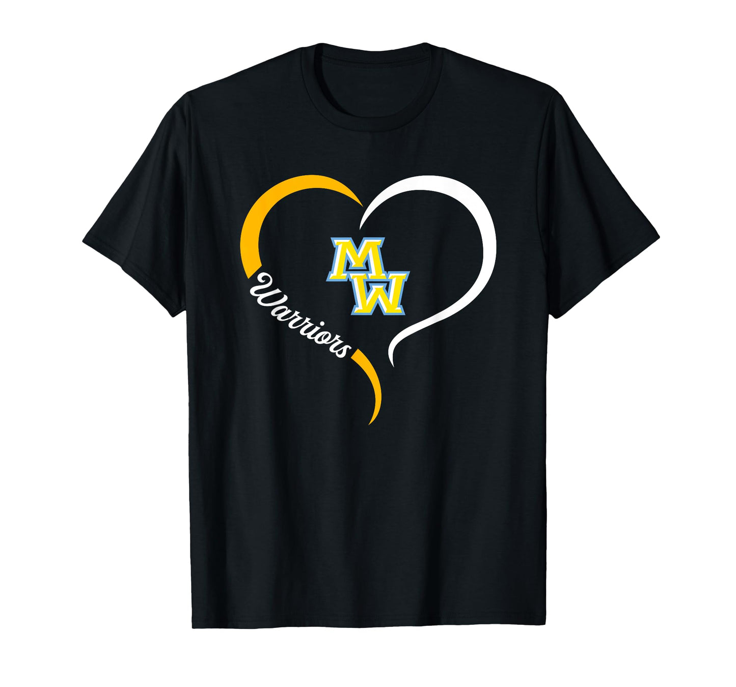 Maine West Warriors Logo Half Heart Slogan HS T-Shirt