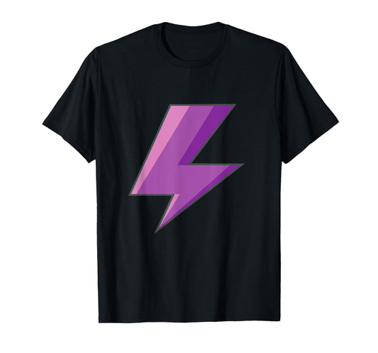 Lightning Bolt Purple Graphic Tee Easy Halloween Costume T-Shirt