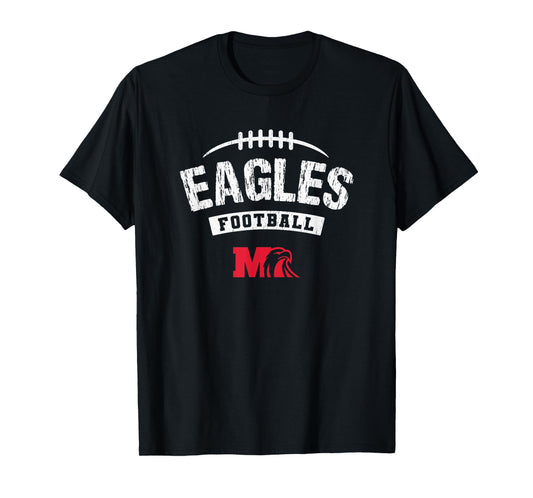 Milford Eagles Logo Football Distressed HS T-Shirt