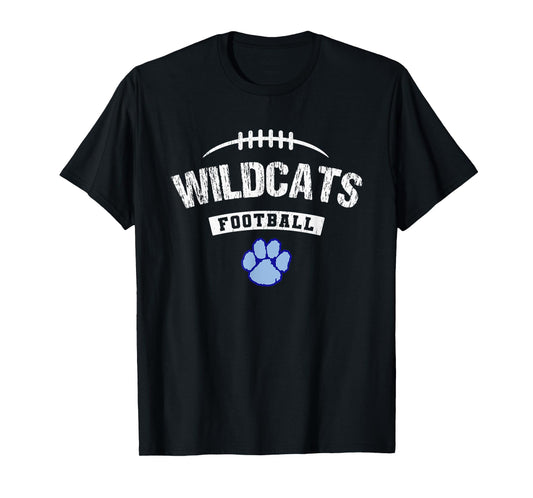Camden County Wildcats Logo Football Distressed HS T-Shirt