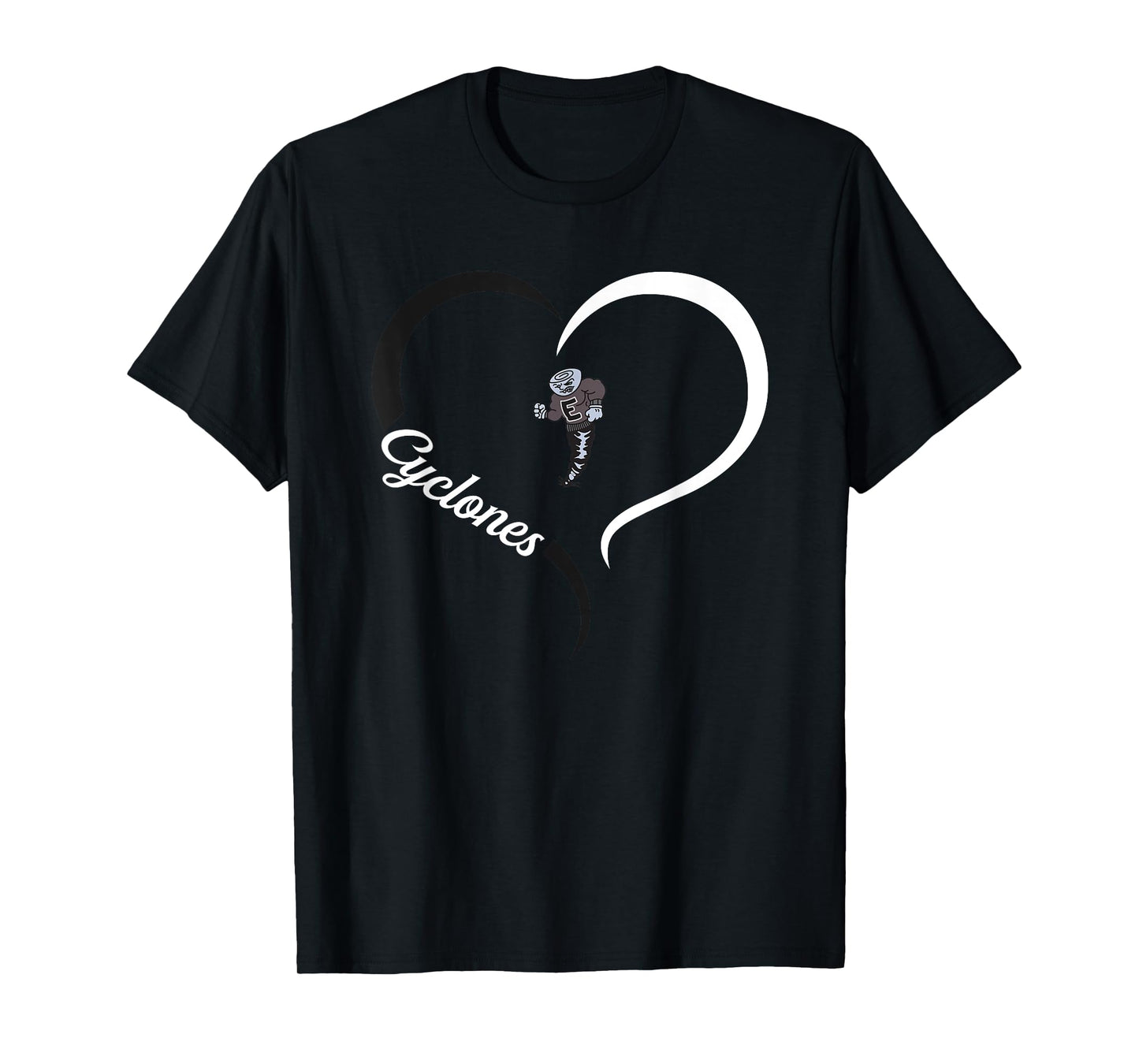 Elizabethton Cyclones Logo Half Heart Slogan HS T-Shirt