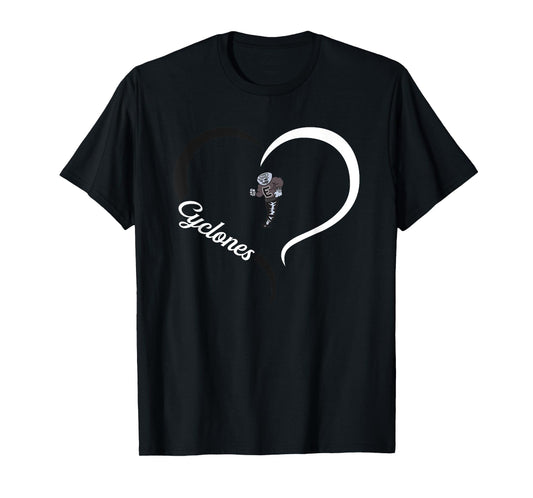 Elizabethton Cyclones Logo Half Heart Slogan HS T-Shirt