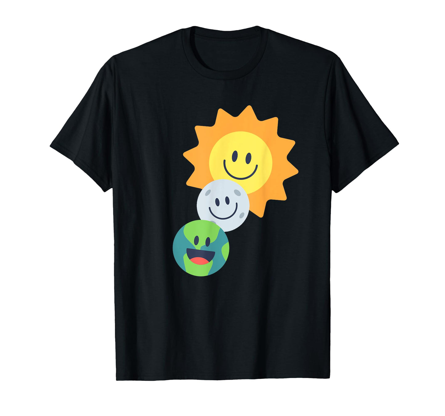 Super Cute Earth Moon Sun Solar Eclipse 2024 Funny T-Shirt