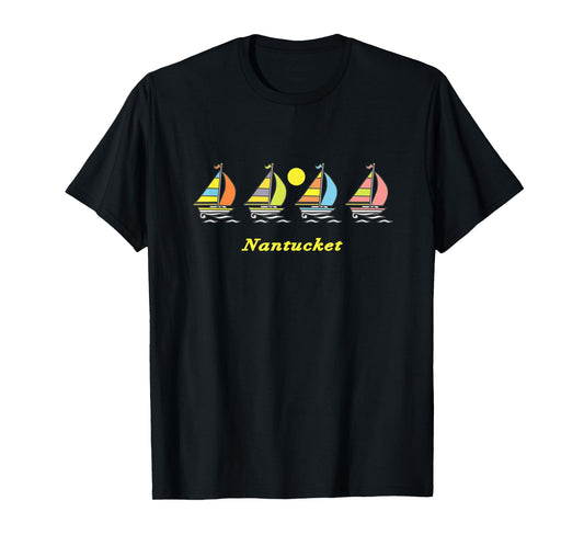 Nantucket Sailboats Vintage Graphic T-Shirt
