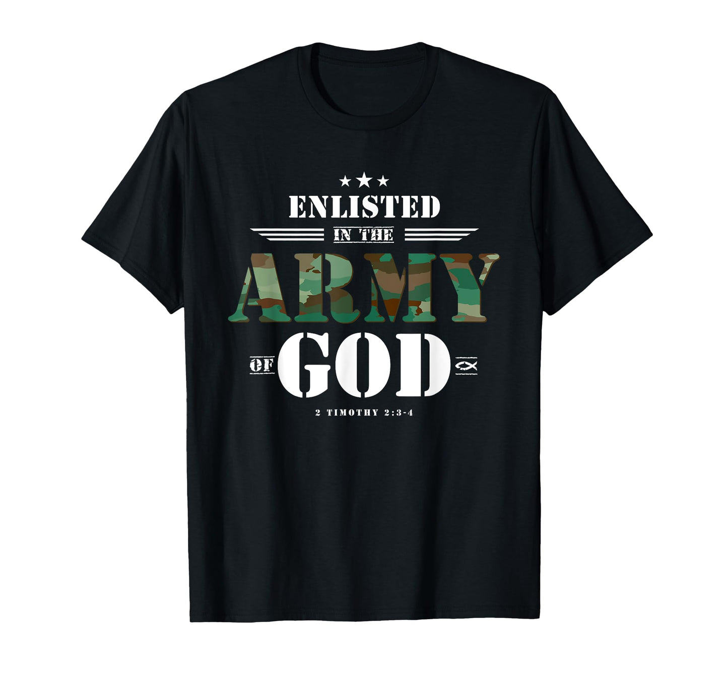 Christian Gifts Religious Bible Verse Scriptures God's Army T-Shirt