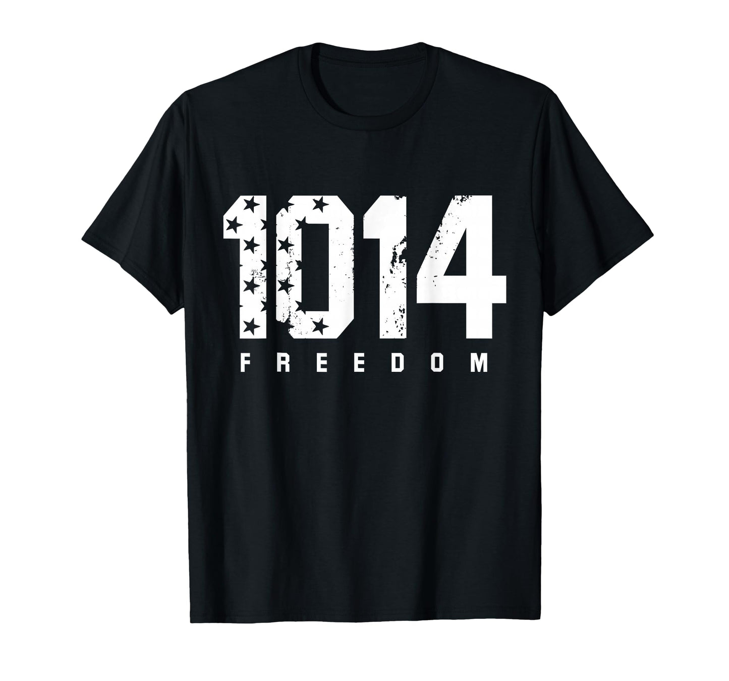 Freedom 1014 Distressed American Flag Stars Patriotic USA T-Shirt