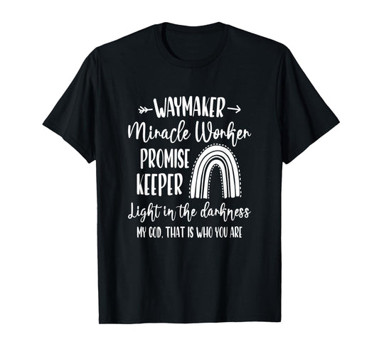 Kids Waymaker Miracle Worker Rainbow Christian T-Shirt