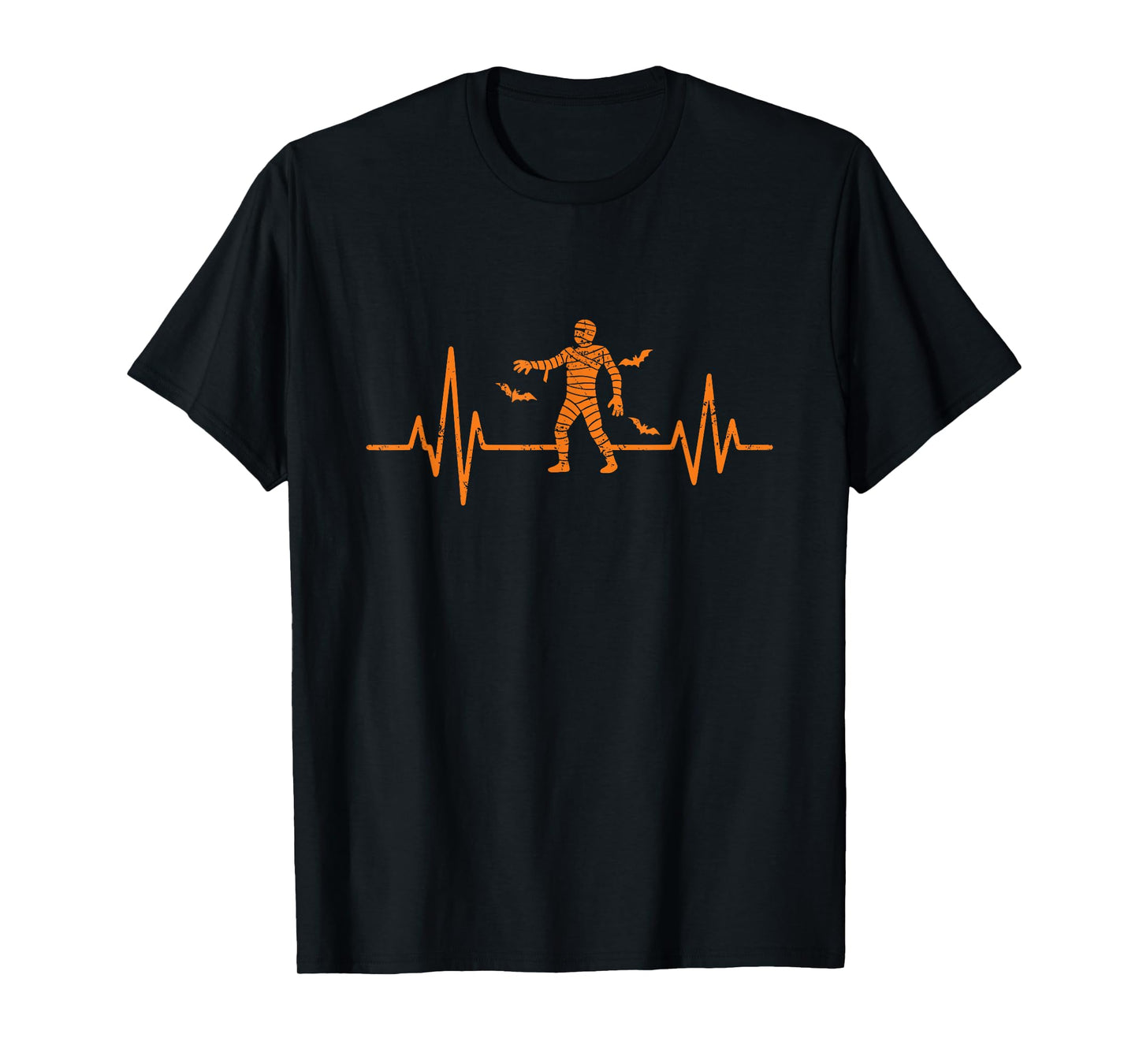 Mummy Heartbeat EKG Line Halloween T-Shirt