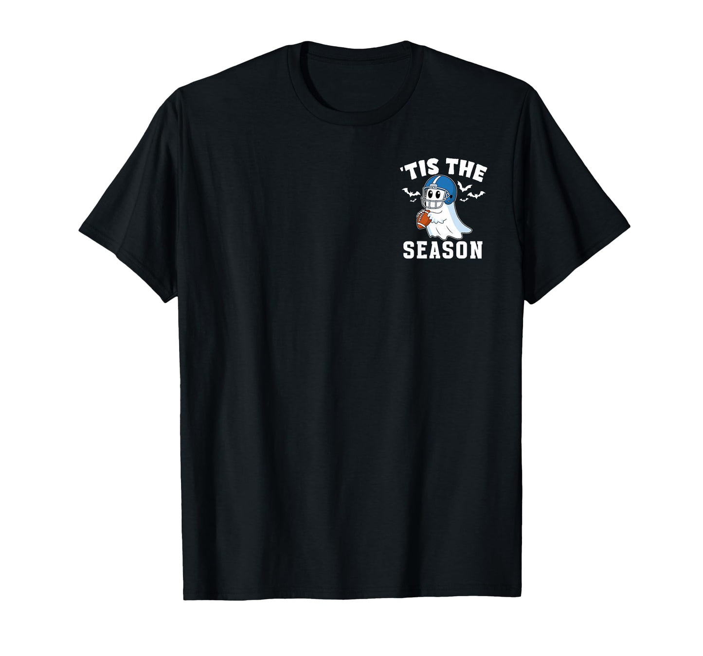 Ghost Playing Football 'Tis the Season Halloween Costume Kid T-Shirt