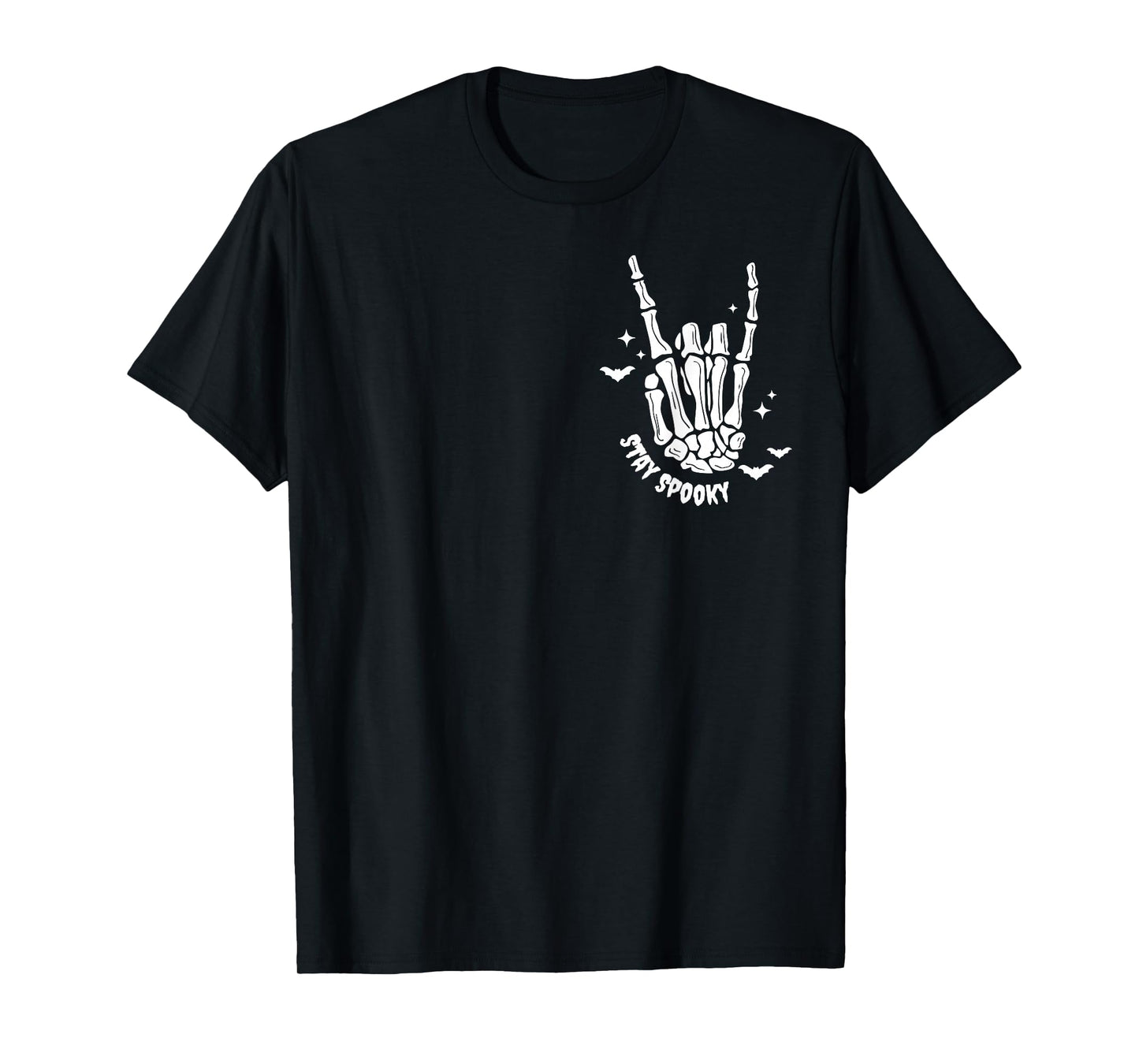 Vintage Stay Spooky Hand Skeleton Happy Halloween Pocket T-Shirt