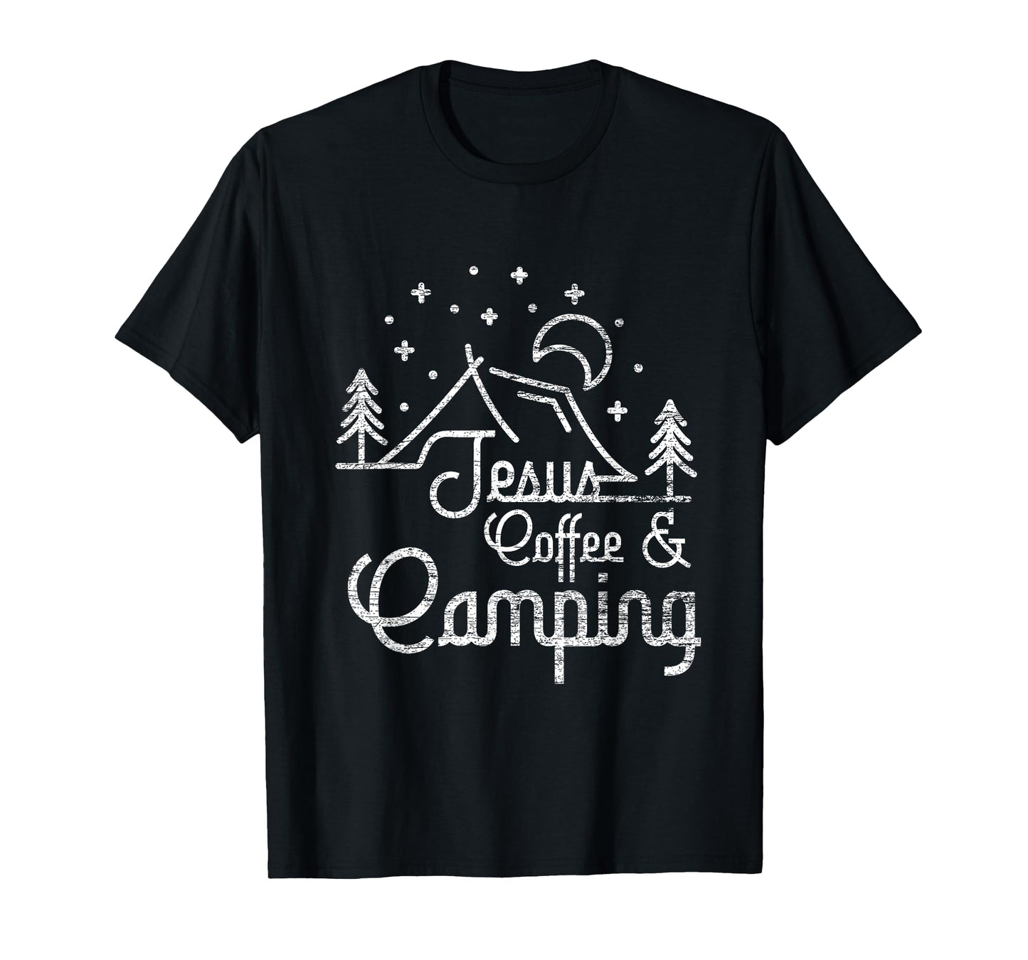 Camping Coffee Camper Camp Lover Christian Jesus T-Shirt