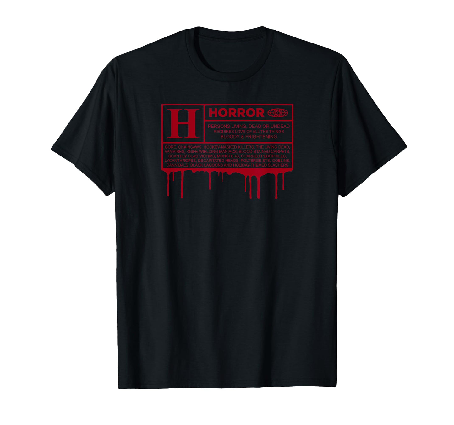 Rated H Horror Movie Label in Red. T-Shirt