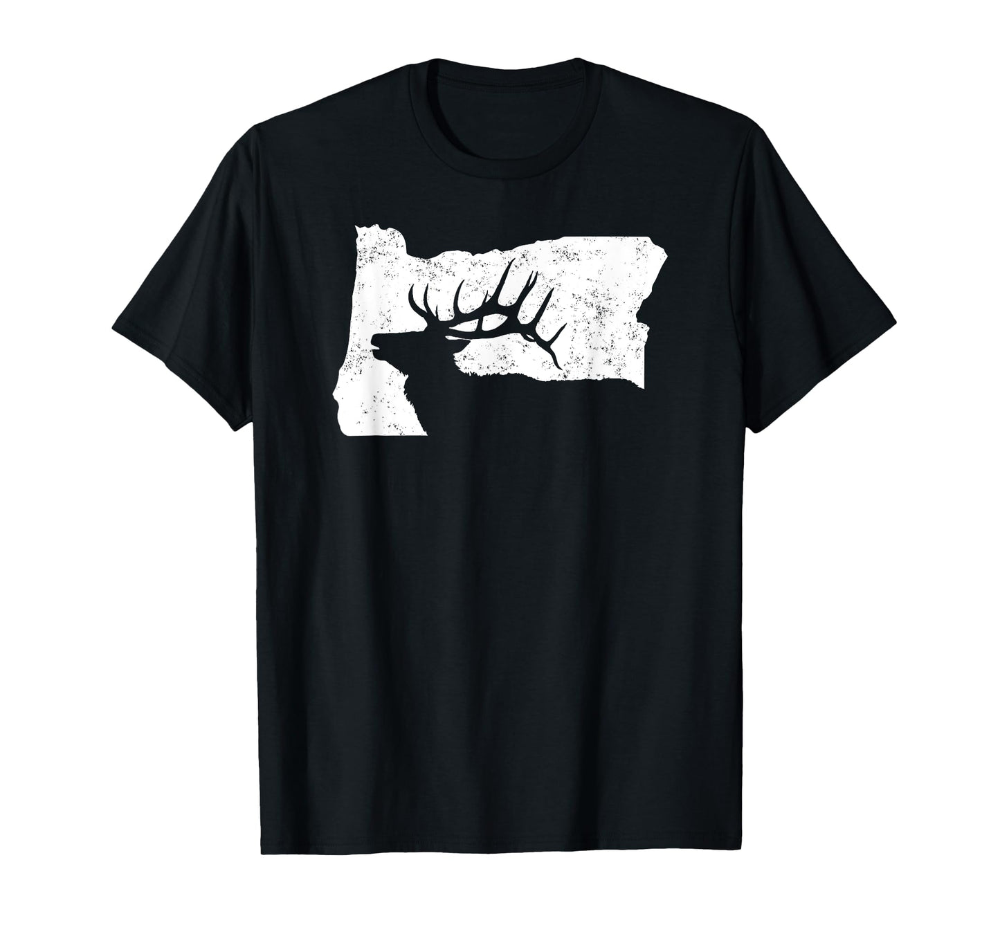 Oregon Elk Hunting Shirt - Bull Elk State Shape T-Shirt