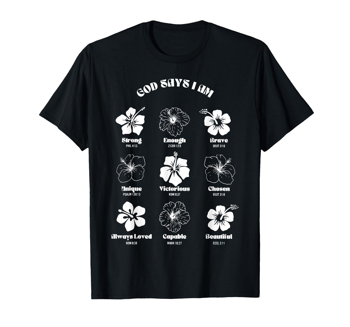 Christian God Say I Am Hibiscus Flower Aloha Hawaiian Beachy T-Shirt