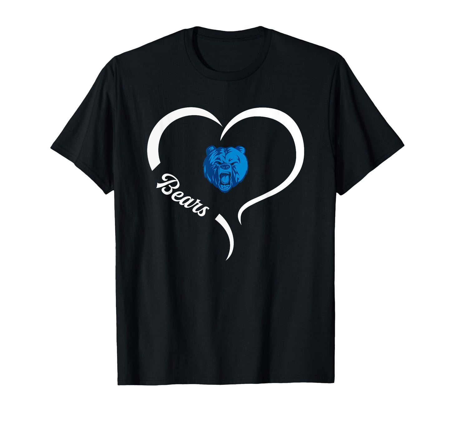 Sylvan Hills Bears Logo Half Heart Slogan HS T-Shirt