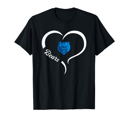 Sylvan Hills Bears Logo Half Heart Slogan HS T-Shirt