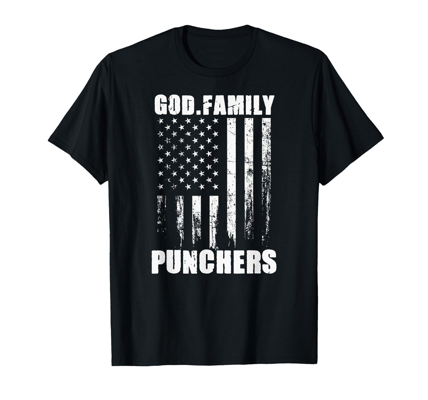 Mason Punchers God. Family. Vintage USA Flag T-Shirt