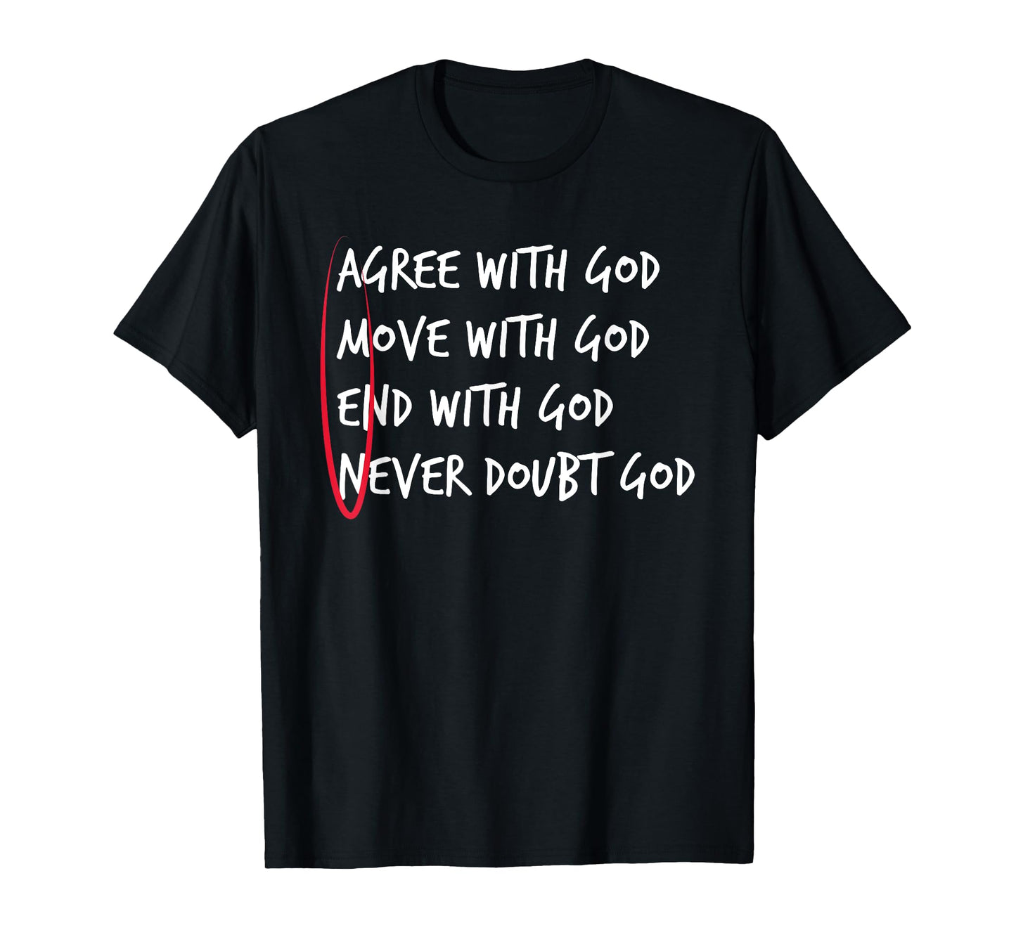 Christian Amen Agree Move End Never Doubt God T-Shirt
