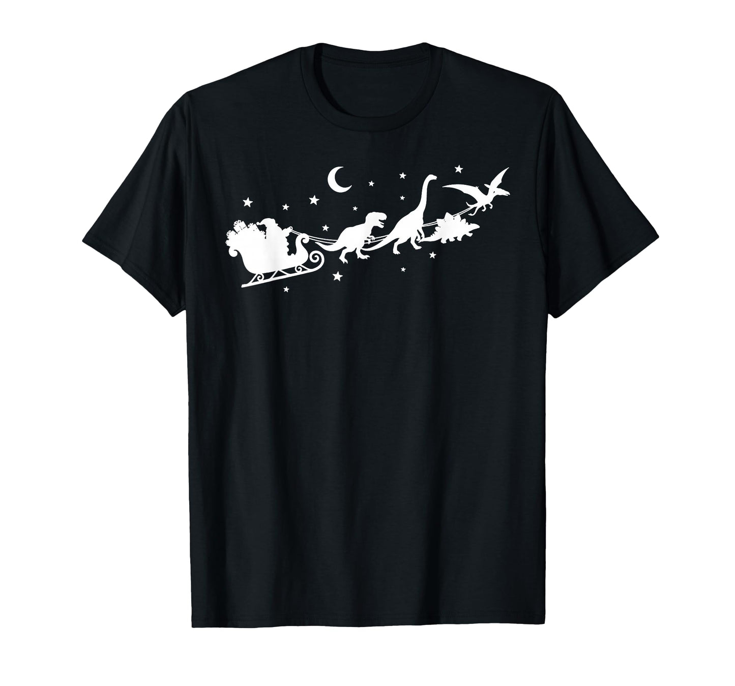 Funny Dinosaur Santa Sleigh Xmas Pajamas for Family T-Shirt