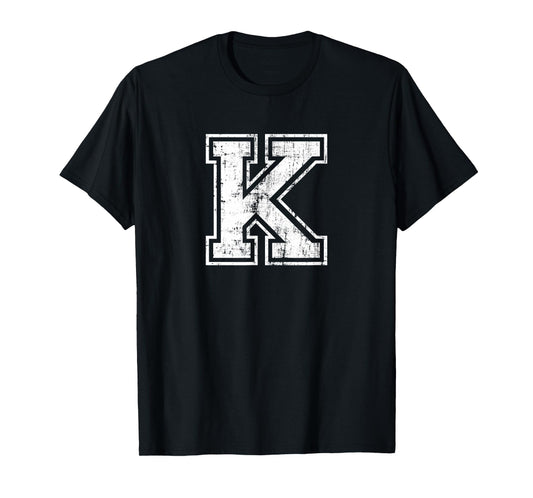 Letter K Uppercase Alphabet Initial School College Varsity T-Shirt