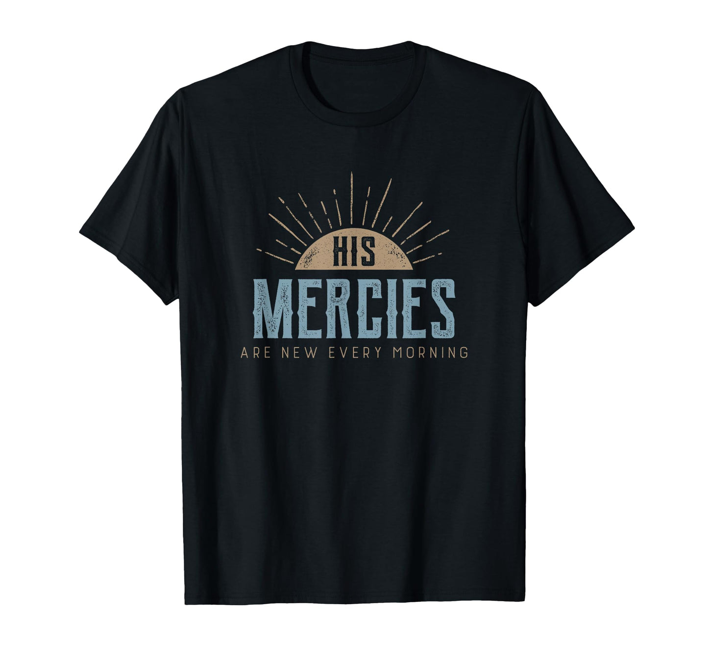 Retro distressed Sun - His mercies are new every morning T-Shirt