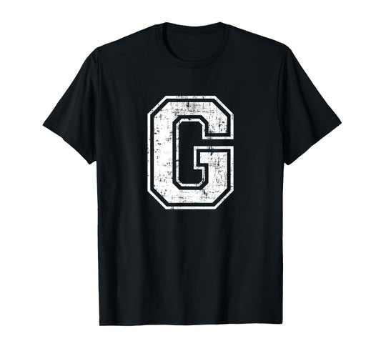 Letter G Uppercase Alphabet Initial School College Varsity T-Shirt