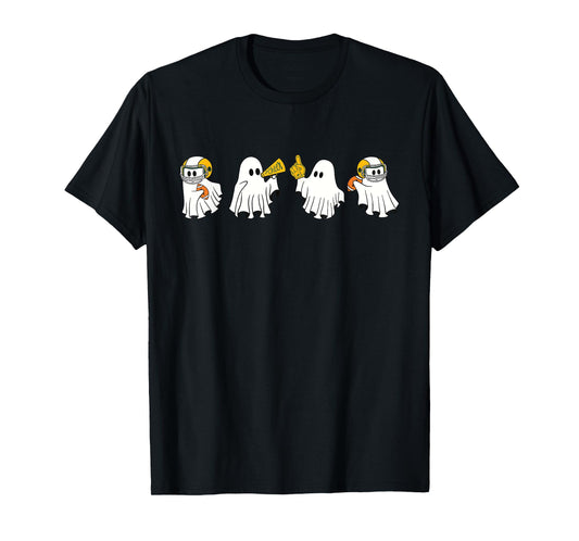 Football Ghost Sport Cheer Leader Spooky Season Halloween T-Shirt
