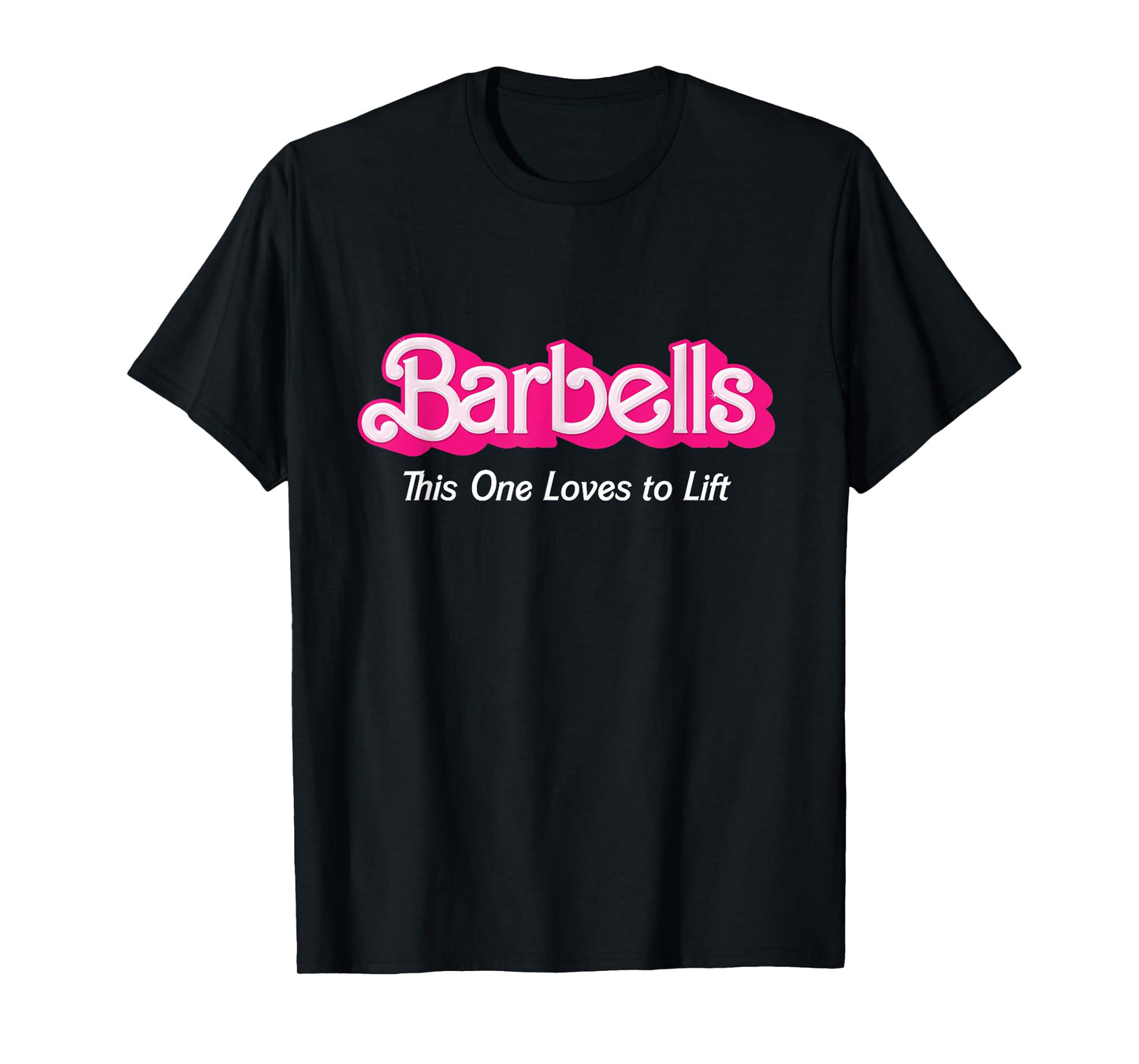 Barbells Pink Retro Workout Classic Girl Loves to Lift Gear T-Shirt