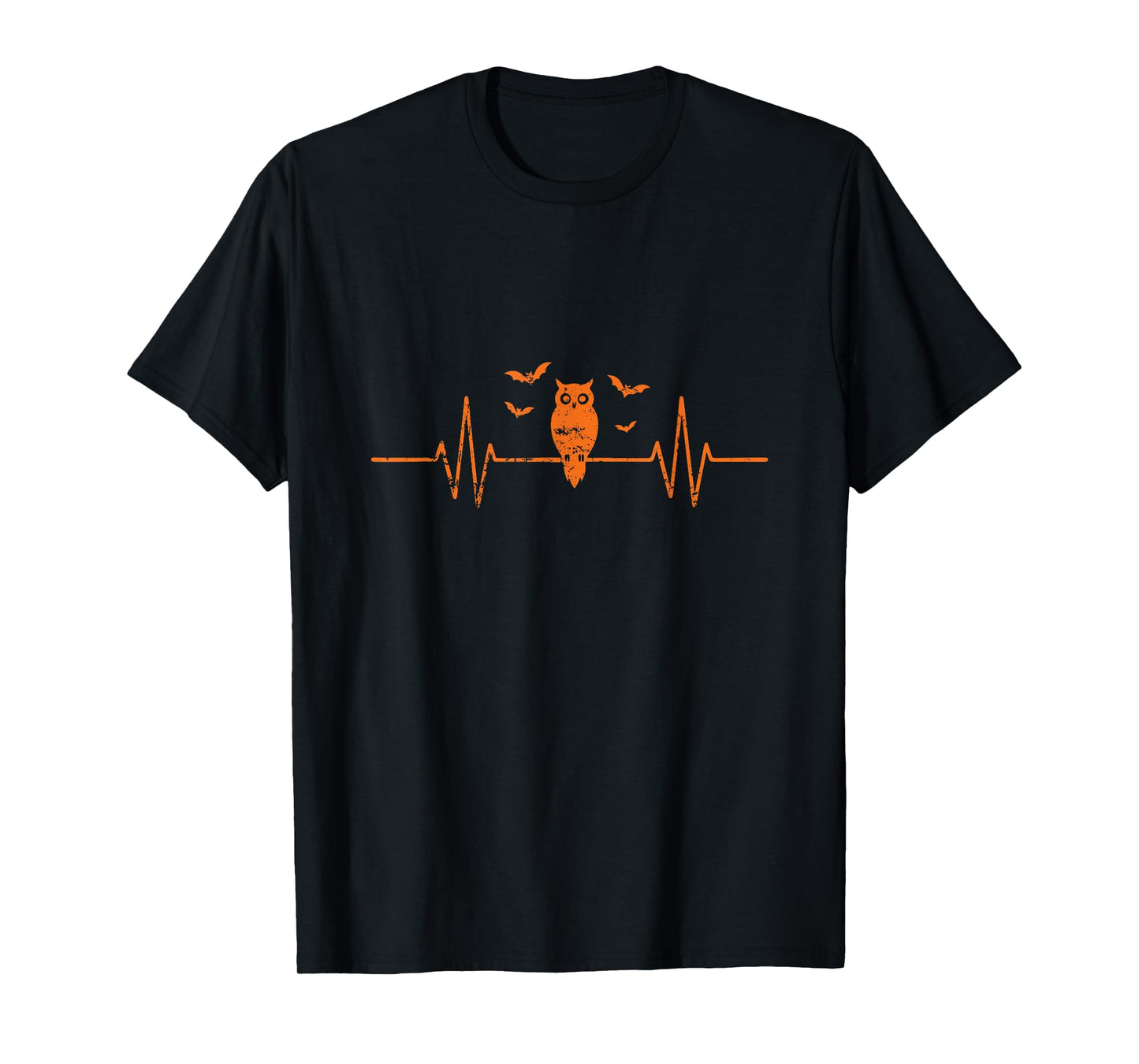 Owl Heartbeat EKG Line Halloween T-Shirt