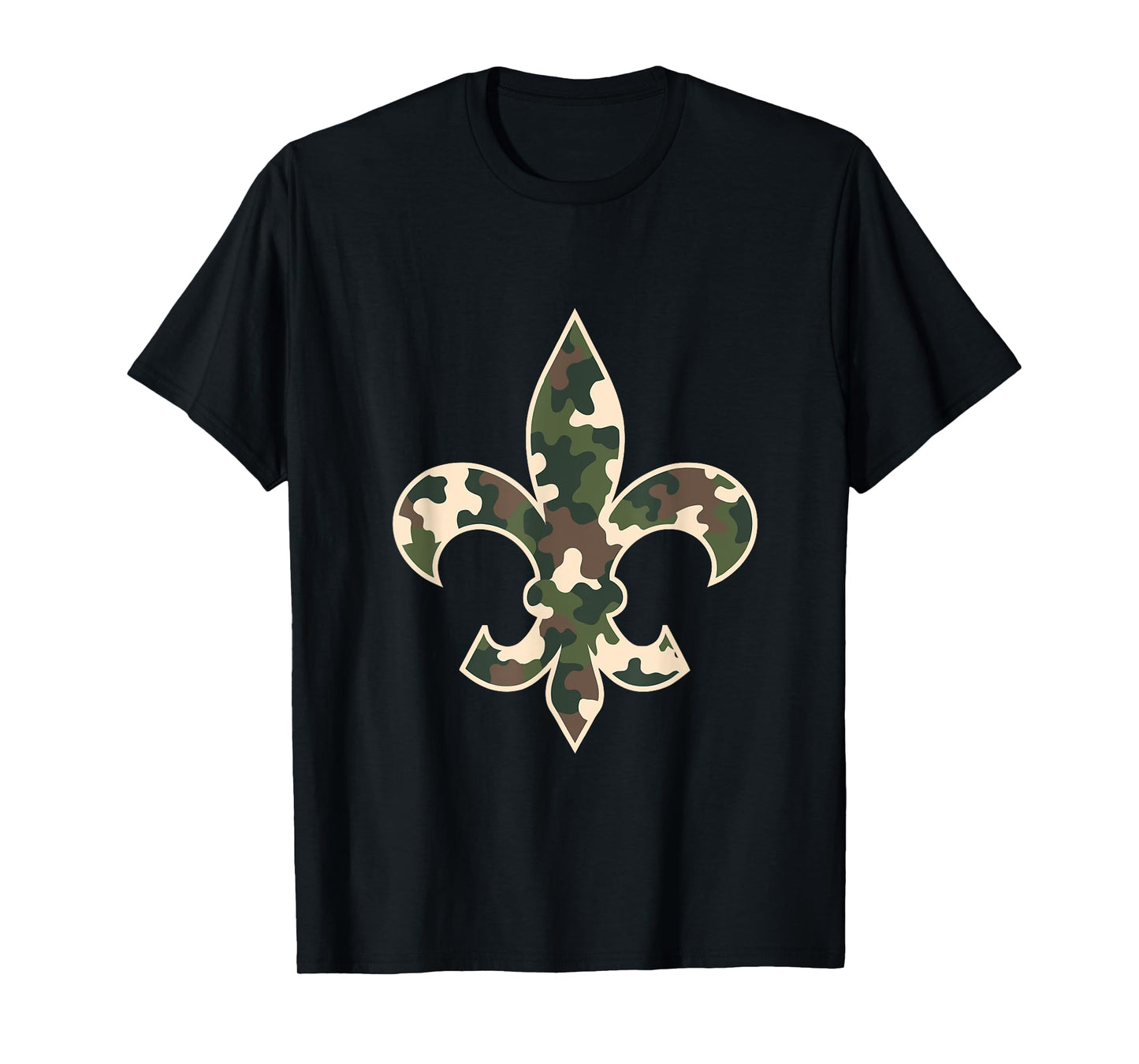 Camouflage Fleur De Lys Camo Mardi Gras Festive New Orleans T-Shirt