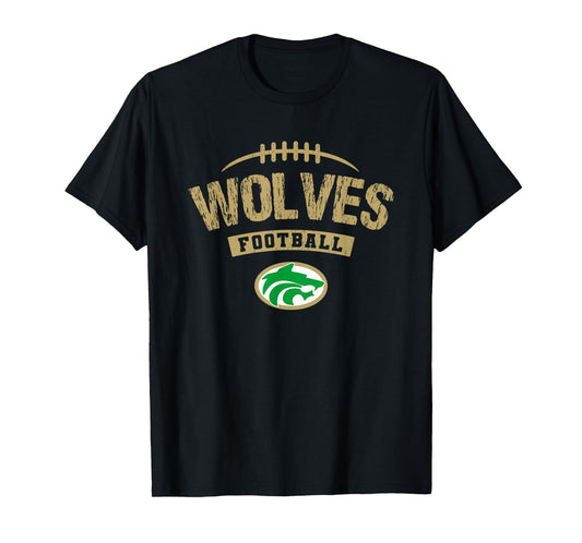 Buford Wolves Logo Football Distressed HS T-Shirt