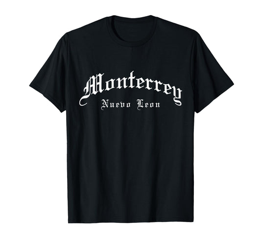 Monterrey Nuevo Leon Mexico Vintage Old School English Font T-Shirt