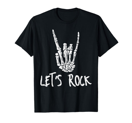 Skeleton Rocker Hand Punk Rock Music Men Boys Kids Youth T-Shirt