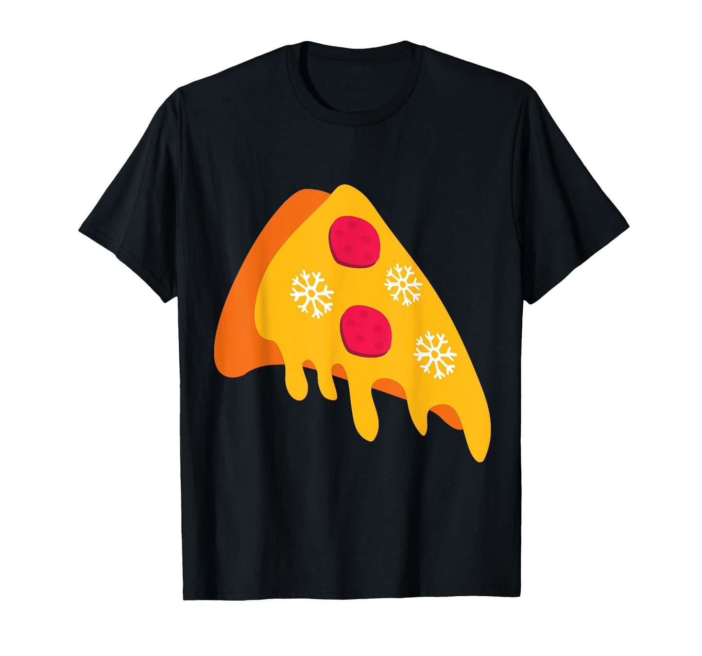 Ugly Christmas Pepperoni Pizza Snowflake Winter Italian Food T-Shirt