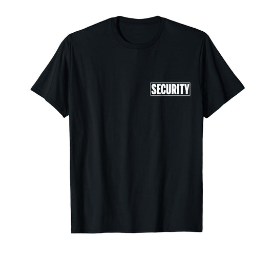 Security Officer Front & back apparel Black Security Guard T-Shirt