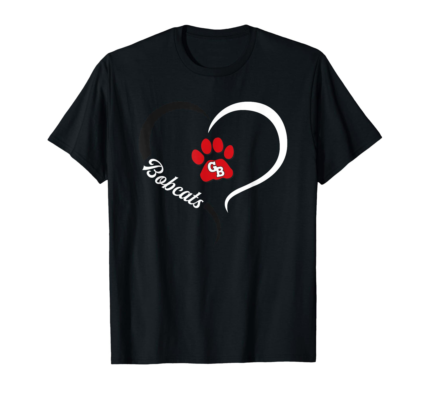 Grand Blanc Bobcats Logo Half Heart Slogan HS T-Shirt