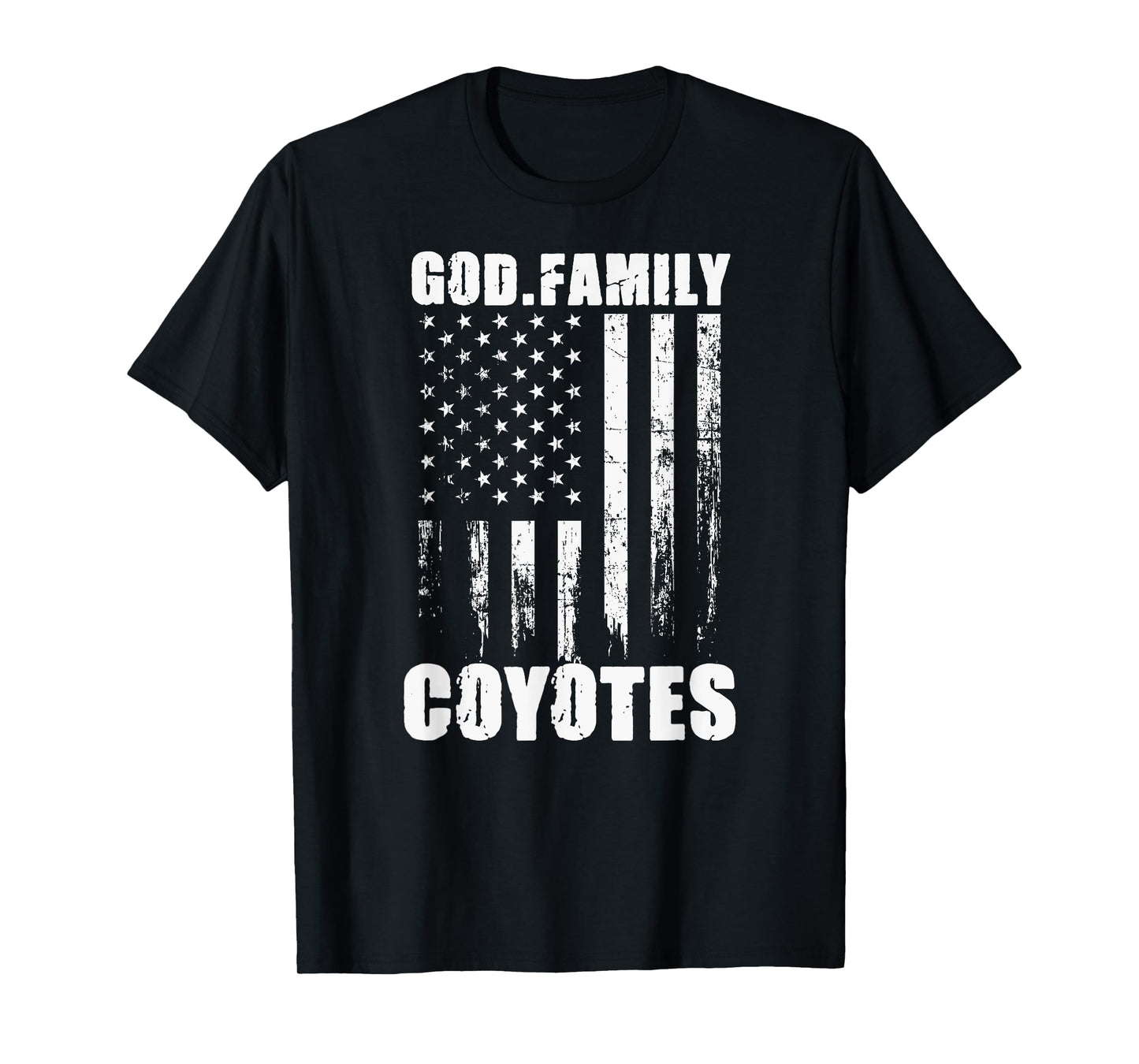 Anna Coyotes God. Family. Vintage USA Flag T-Shirt