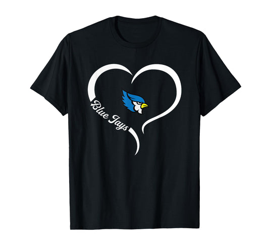 Liberty Blue Jays Logo Half Heart Slogan HS T-Shirt