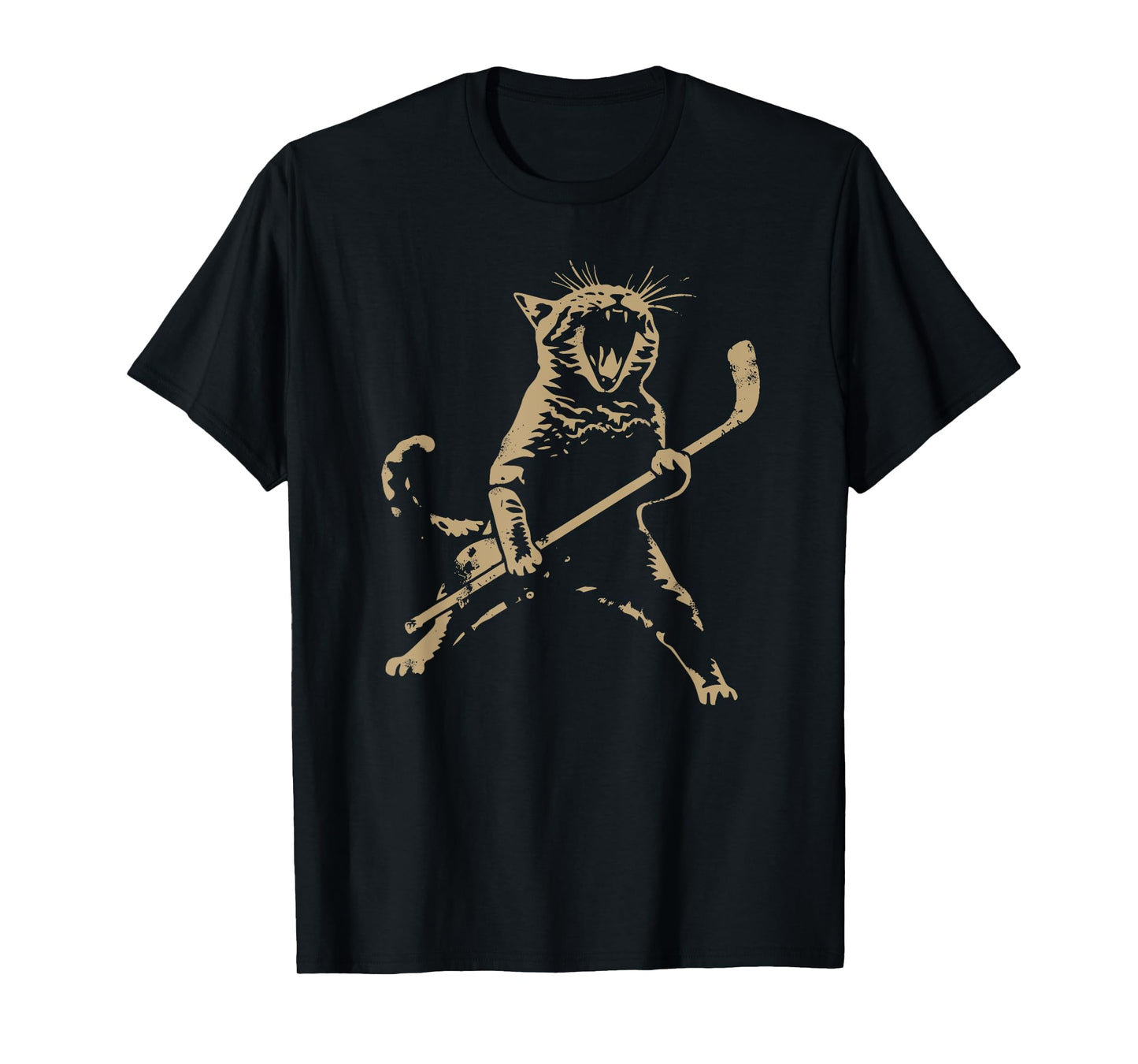 Cat playing ice hockey T-Shirt for Men Women