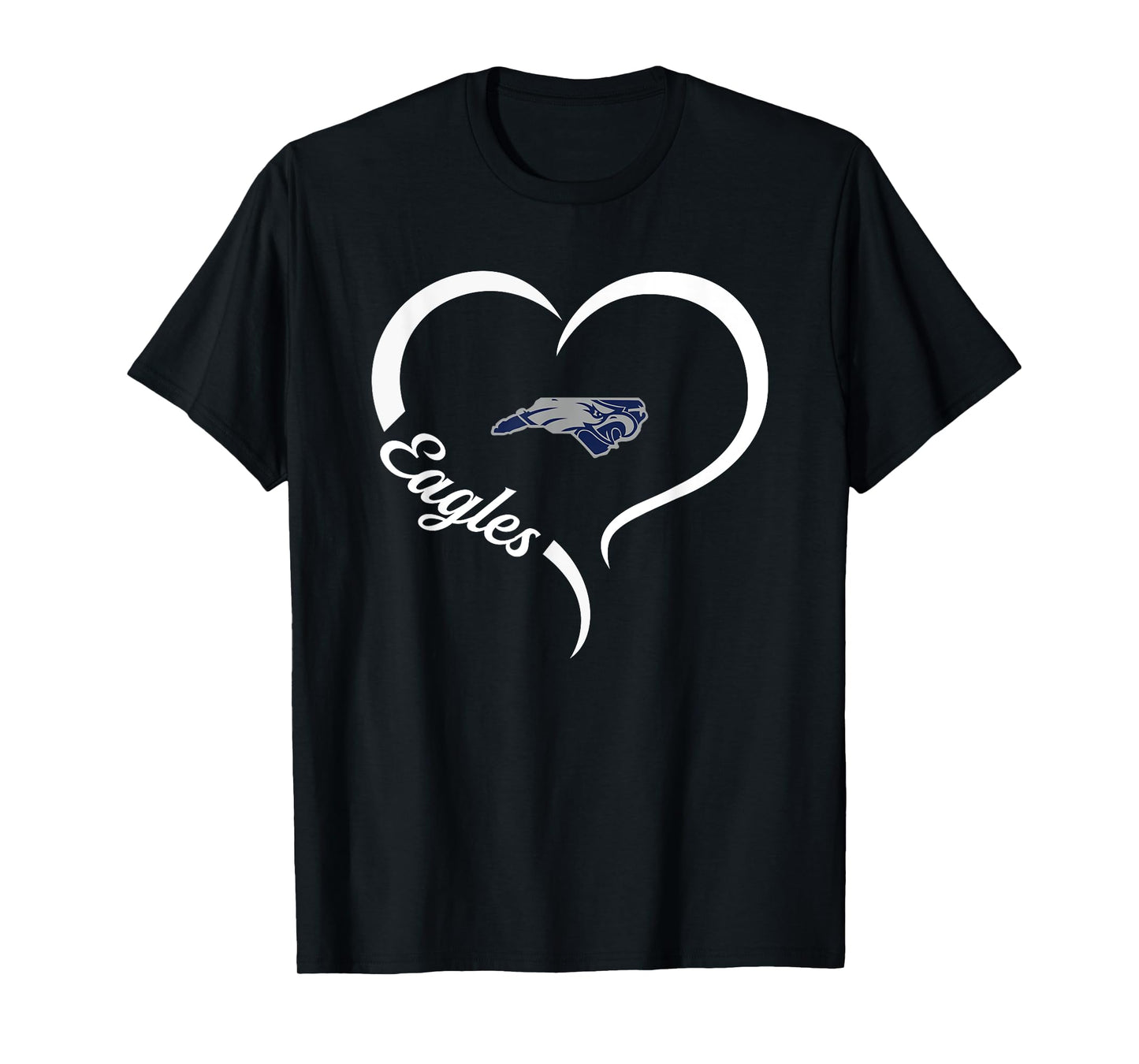 East Forsyth Eagles Logo Half Heart Slogan HS T-Shirt