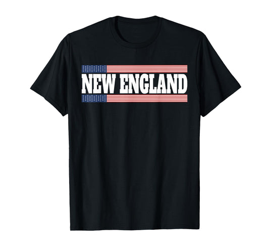 New England USA Flag Patriotic State Varsity New England T-Shirt
