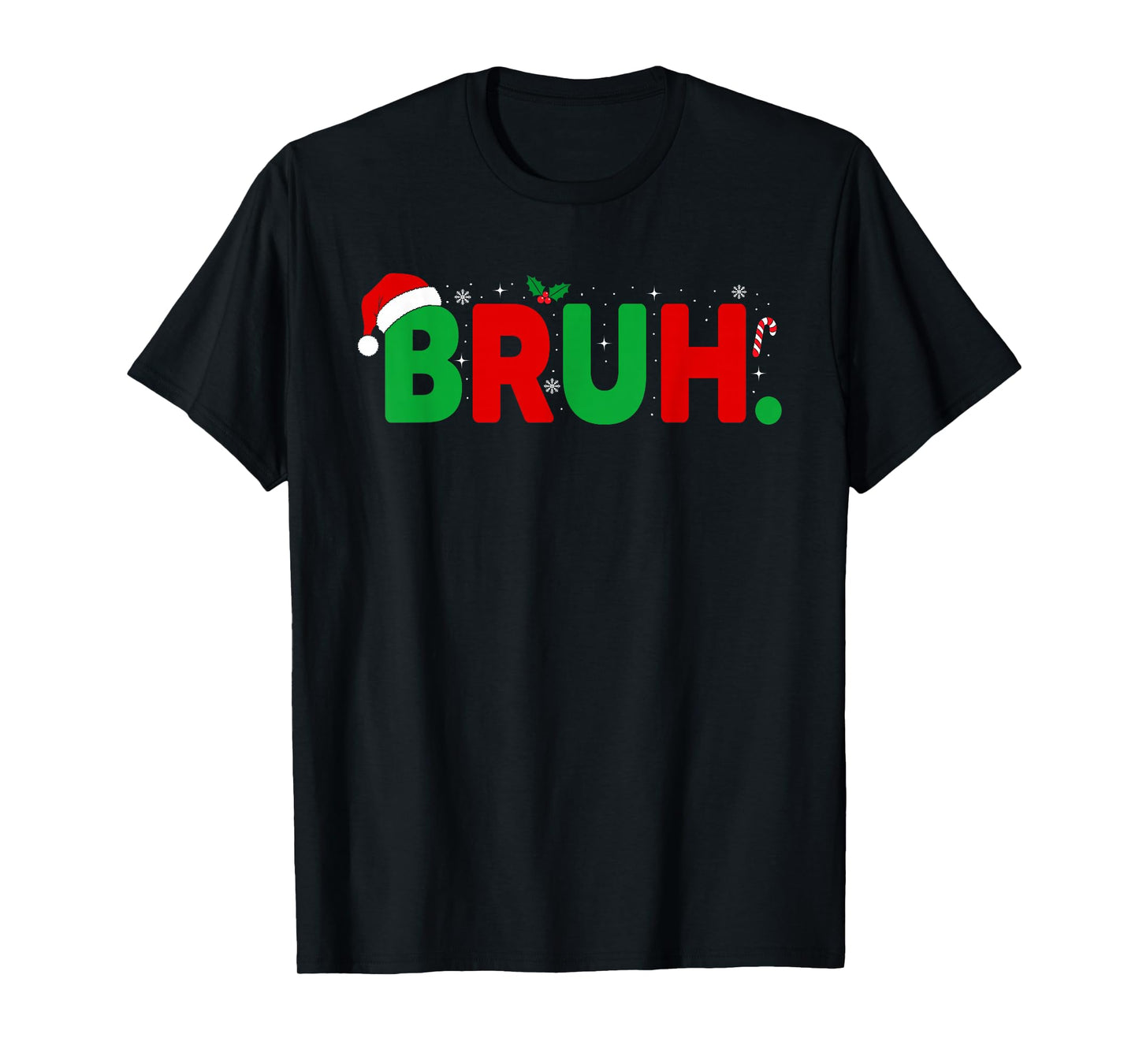 Bruh Christmas Shirt for Kids Boys Teens Men Funny Christmas T-Shirt