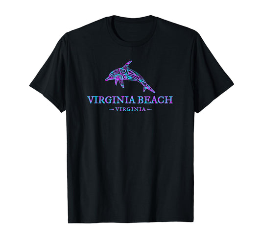 Virginia Beach Virginia Colorful Dolphin Vacation Souvenir T-Shirt for Men Women Kids