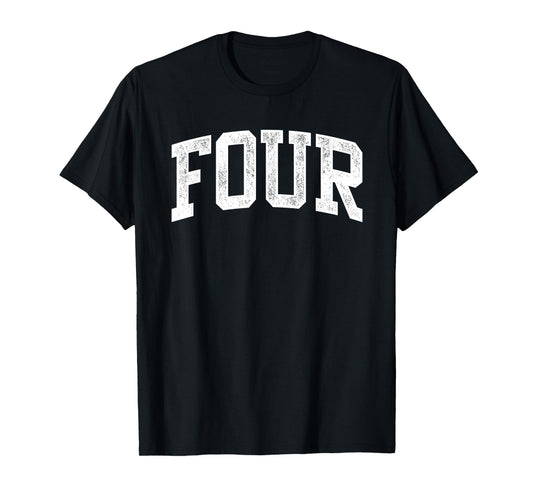 Four Minimalist 4th Birthday Design 4-Year-Old T-Shirt