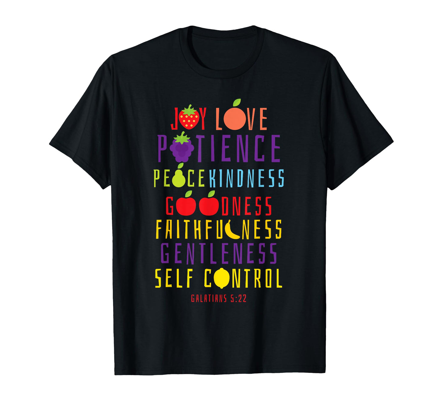 Christian Bible Verse Fruit Of The Spirit Galatians 5:22 T-Shirt