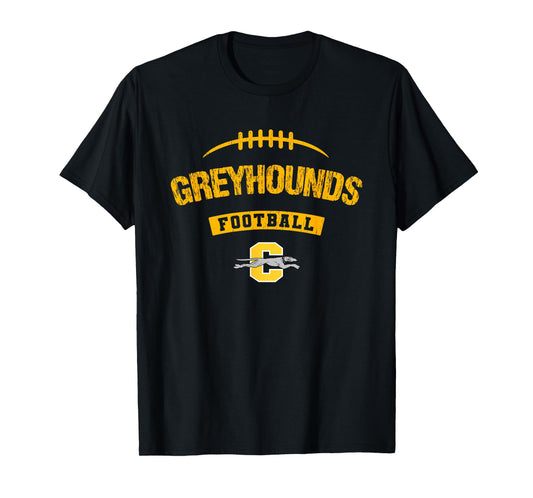 Carmel Greyhounds Logo Football Distressed HS T-Shirt