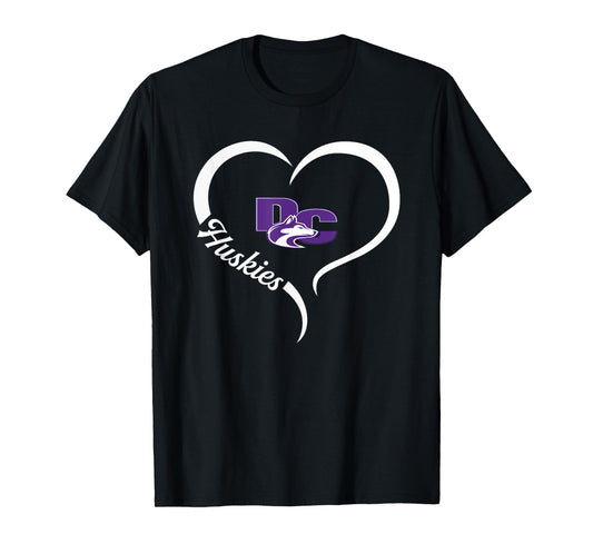 Douglas County Huskies Logo Half Heart Slogan HS T-Shirt