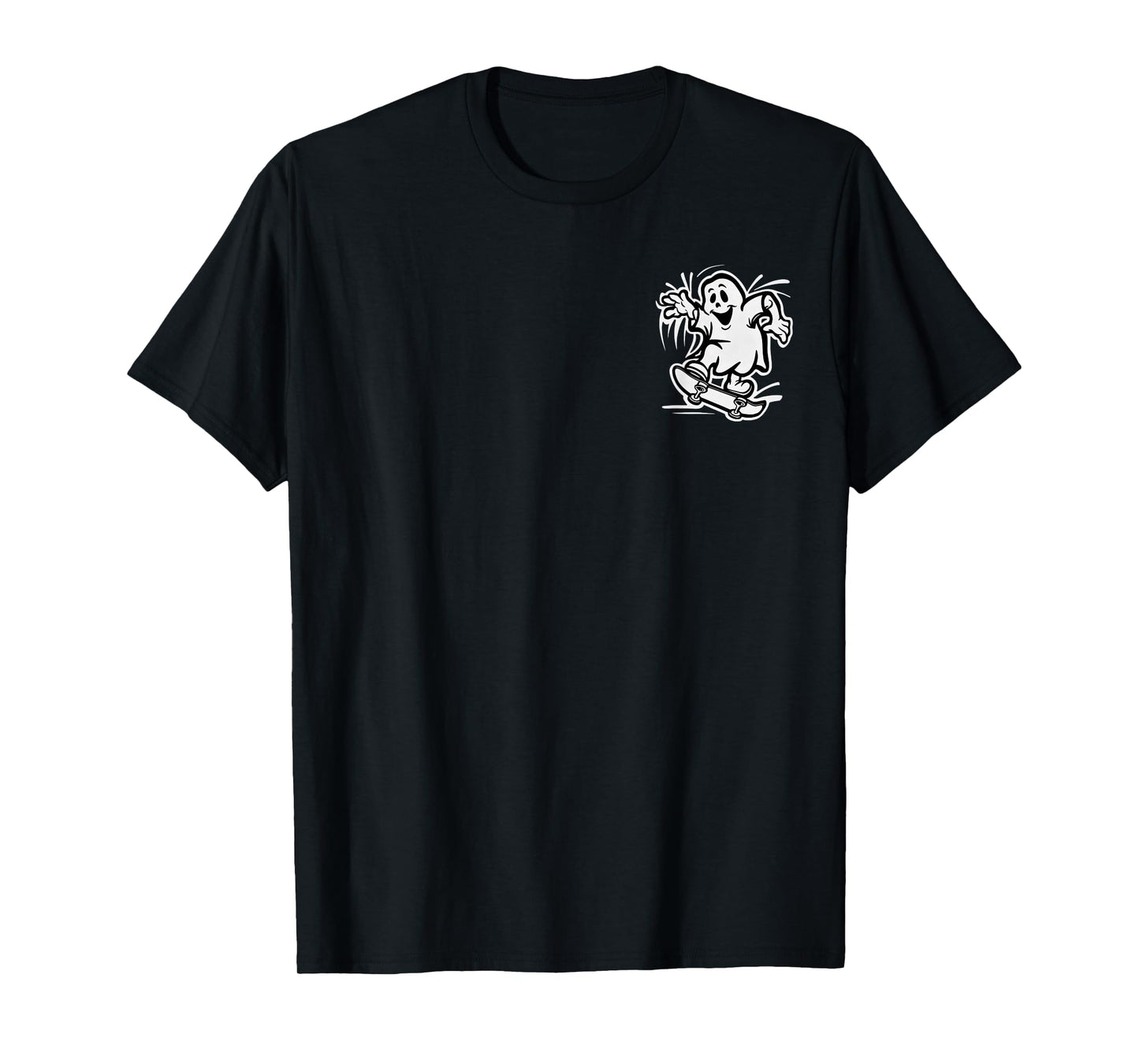 Funny Ghost On Skateboard Retro Halloween Costume Kids Boys T-Shirt