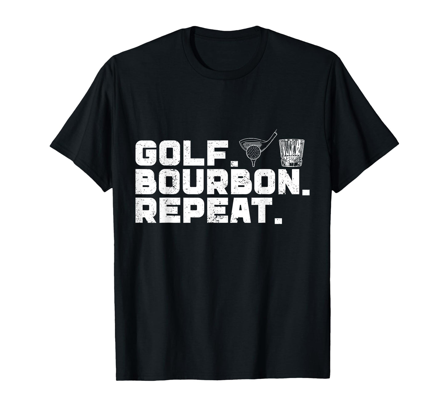 Golf Bourbon Repeat Golf & Bourbon Drinking Lover T-Shirt